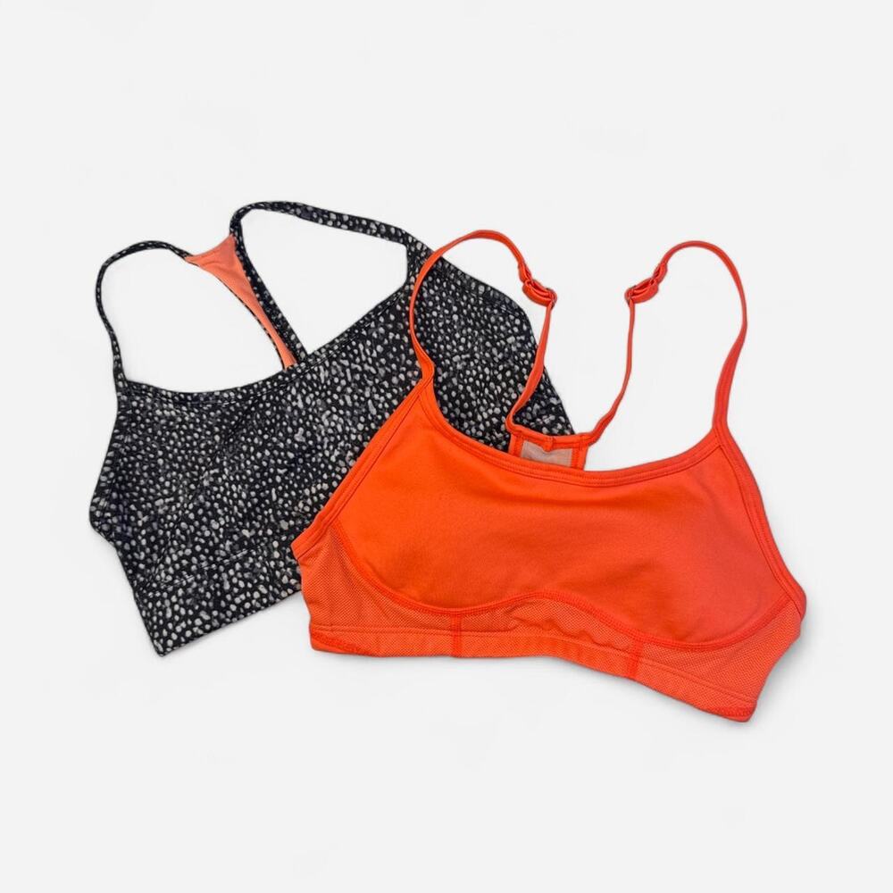 Set of 2! Orange & black grey sports bras - fits like XS